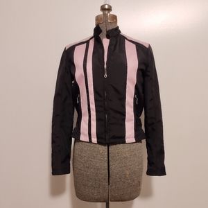 USA Biker Design black and pink nylon motorcycle riding jacket